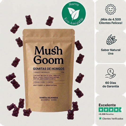 Gomitas de hongos funcionales