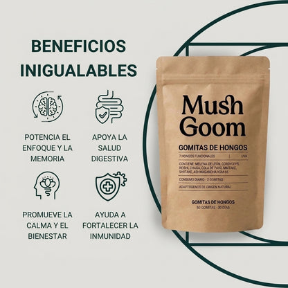 Gomitas de hongos funcionales