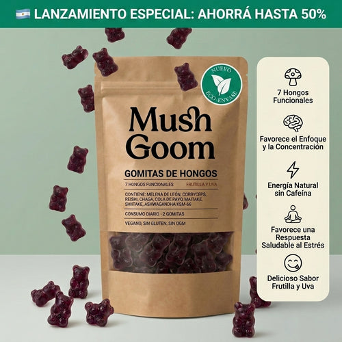 Gomitas de hongos funcionales