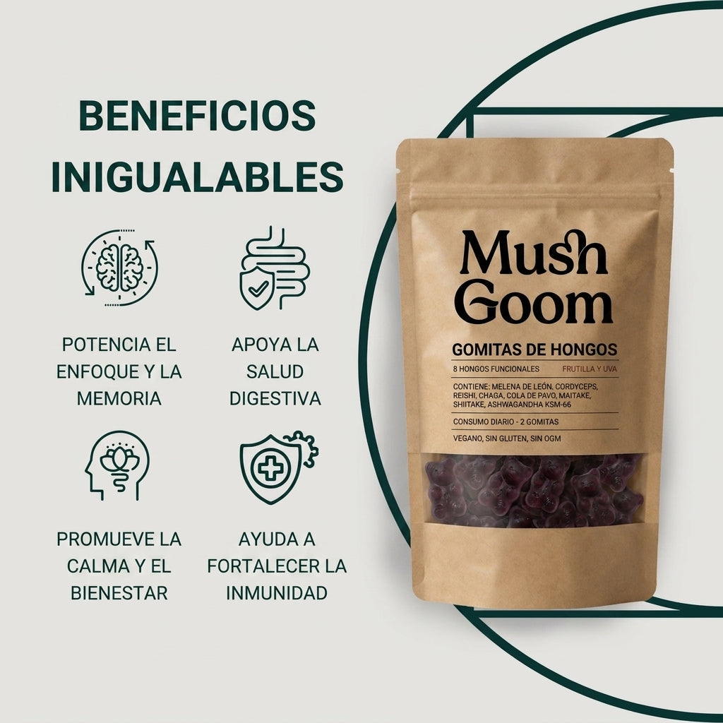 Gomitas de hongos funcionales