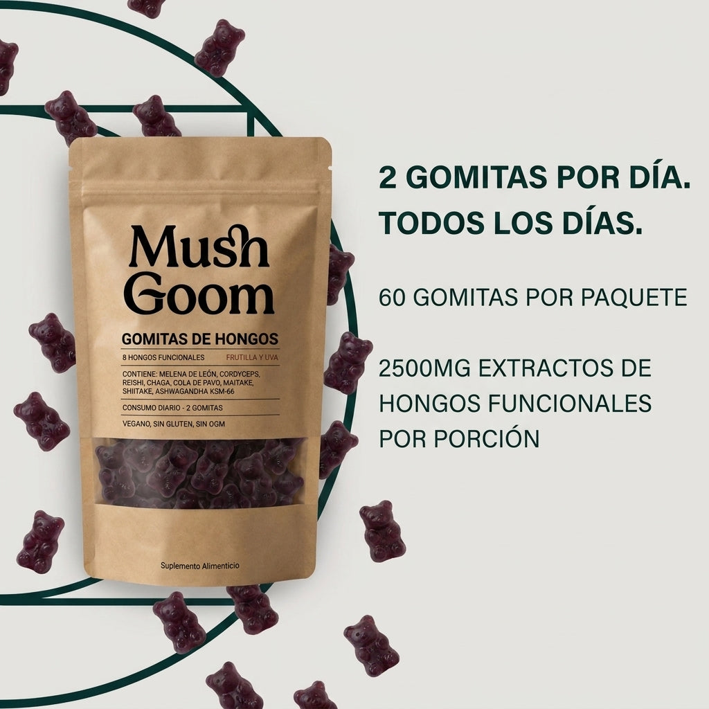 Gomitas de hongos funcionales