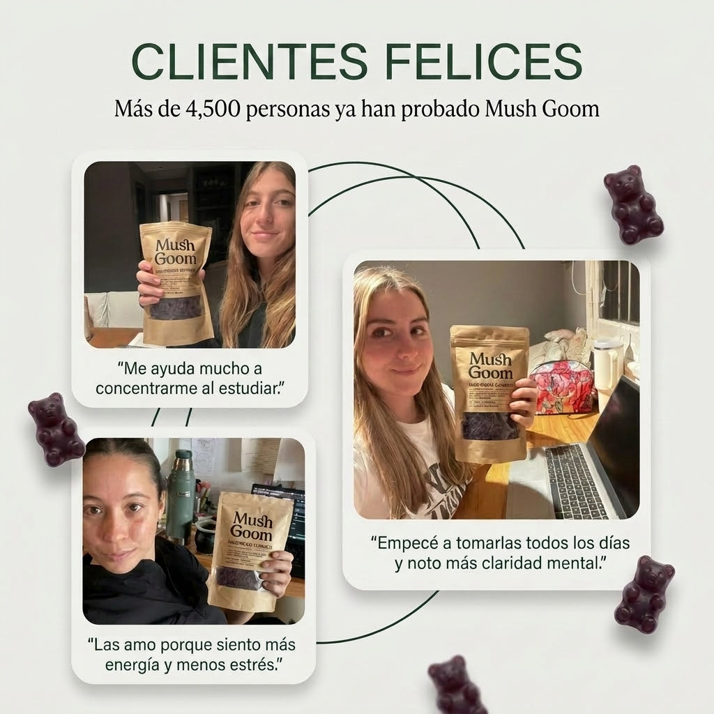 Gomitas de hongos funcionales