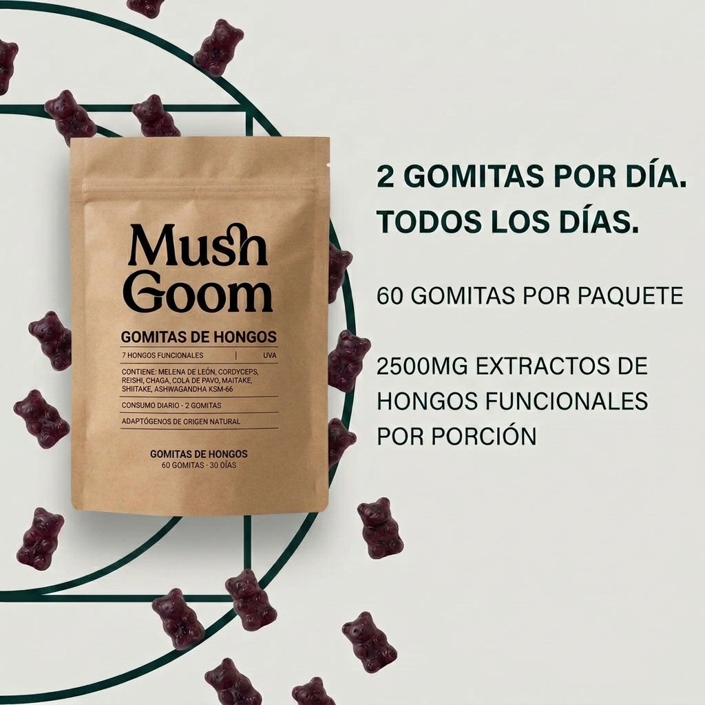 Gomitas de hongos funcionales