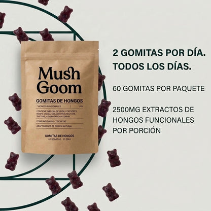 Gomitas de hongos funcionales