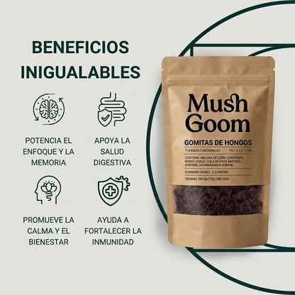 Gomitas de hongos funcionales